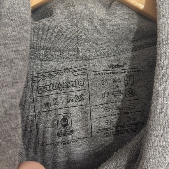 Patagonia Logo Uprisal Hoodie Gray Size Small Womens XS Men’s EUC - Picture 5 of 7